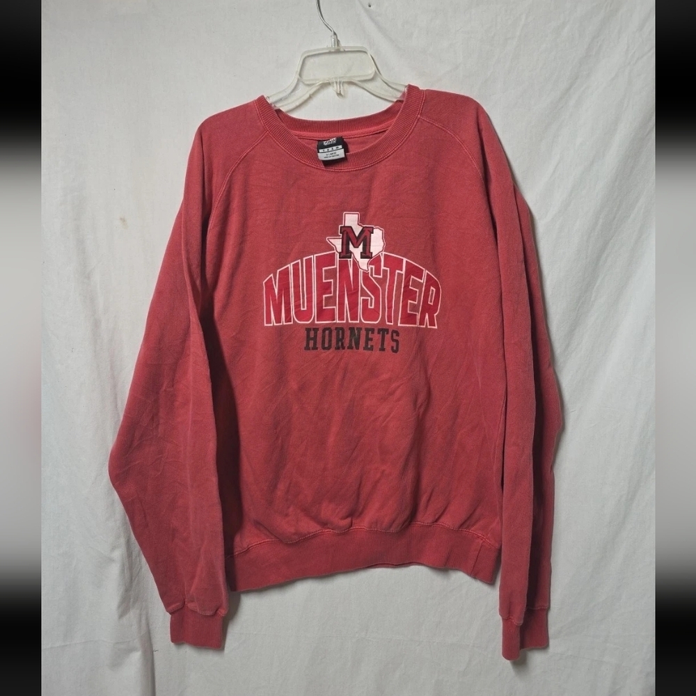 Fan Cloth Muenster Hornets Crew Neck Long Sleeve Pullover Sweater XL